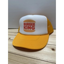 Trucker Hats Vintage Burger King Hat Trucker Hat snapback Gold Yellow Racing Hat Cap