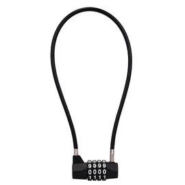 4-Digit Combination Padlock Long Shackle Combination Lock with Steel Cable Rope Resettable Lock Cabinet Door Handle Padlock for Gym Locker, Sheds, Fences, Cabinet, Luggage, Bike (15.3" Cable)