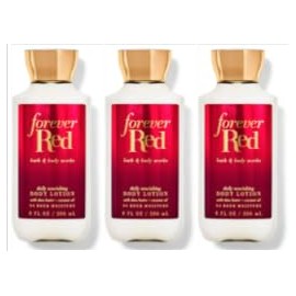 Bath & Body Body Lotion, 24 Hour Moisture, 8 oz / 226 g, 3 Pack (Full Size, FOREVER RED)