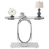 O&K FURNITURE Glass Console Tables for Entryway,Silver Entryway Table with
