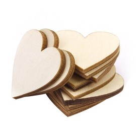 TRIXES Wooden Hearts (5cm) x100 - Rustic Look Wooden Hearts for Crafting Projects - Wooden Craft Shapes for Weddings Decoration Embellishments - Love Heart Guest Book Accessory