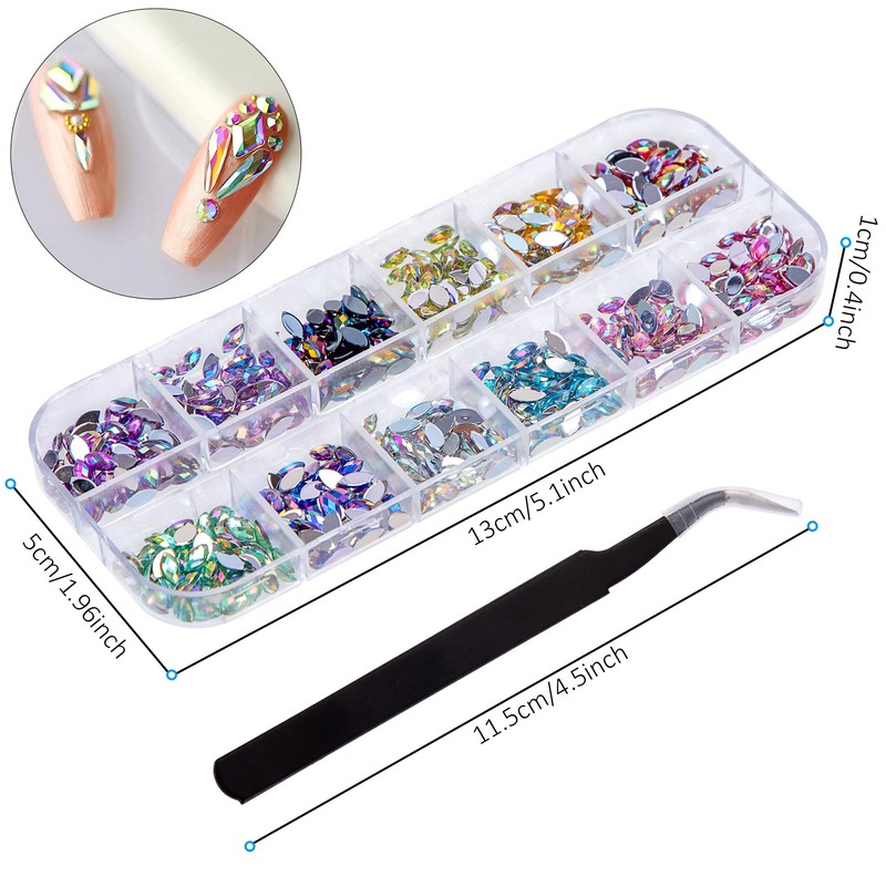 Nail Art Rhinestone Nail Art Rhinestone Kit 5 Boxes Multi