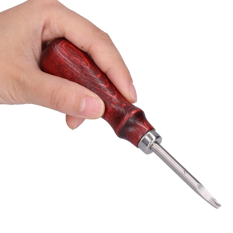 Leather Edge Cutting Kit with Wooden Handle Material Curved Head