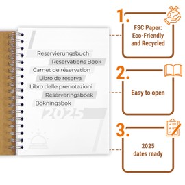 KOCHDIALOG Reservation Book 2025 Sturdy Ring Binder A5 for Catering and Hotel, Restaurant, Gastro, Guest House, Holiday Home, Room Occupancy Plan, Booking Calendar, Occupancy Plan, 1 Piece (2025)
