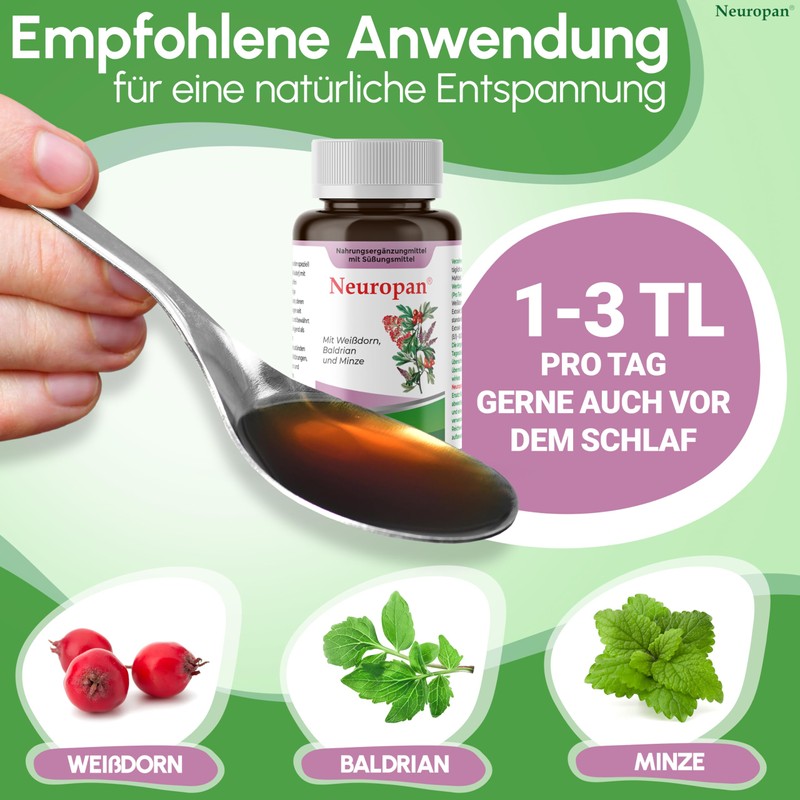 Neuropan Syrup 110 ml Anti-Stress Valerian for Relaxation [Vegetable +