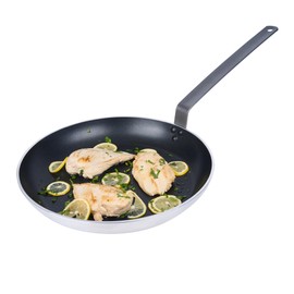 Restaurantware Met Lux 14 Inch Frying Pan, 1 Induction-Ready Cooking Pan - No-Stick, Compatible With All Cooktops, Aluminum Skillet, Oven-Ready, Ergonomic Handle