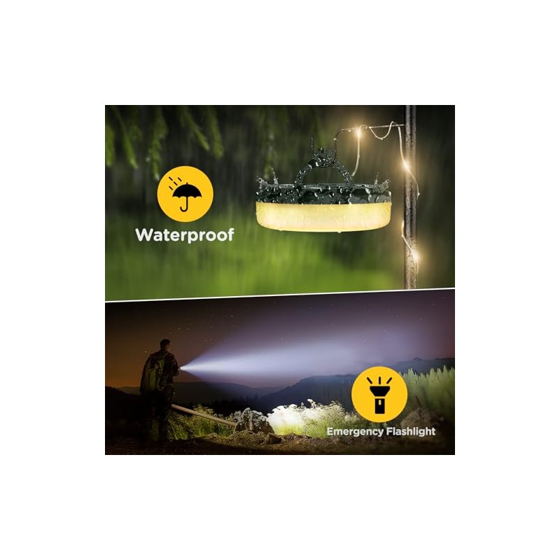 OGERY 4-in-1 Rechargeable Camping String Lights - 32.8FT