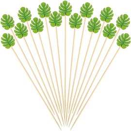 Food Cocktail Toothpicks for Appetizers 200 Pcs Tropical Leaf Cocktail Picks Decorative Food Fruit Cupcake Sandwich Skewers Picks for Restaurants or Buffets Party Supplies