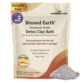 Blessed Earth Detox Clay Bath 100% Pure Sodium Bentonite Therapeutic Grade - Cleansing and Purifying Sample Size 1 lb (453.6 g) (16 oz), 1 x 1 ml, 1 g by LLC / LLC의 Blessed Earth 디톡스 클레이 배스 100% 순수 나트륨 벤토나이트 치료 등급 - 클렌징 및 정화 샘플 사이즈 453.6g(1파운드) (16온스), 1개, 1ml, 1g