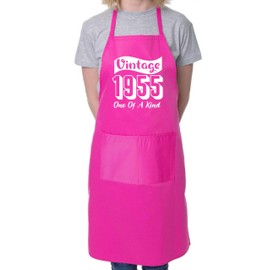 Print4U 70th Birthday Vintage 1955 Age 70 Funny Apron Novelty Baking BBQ Pink