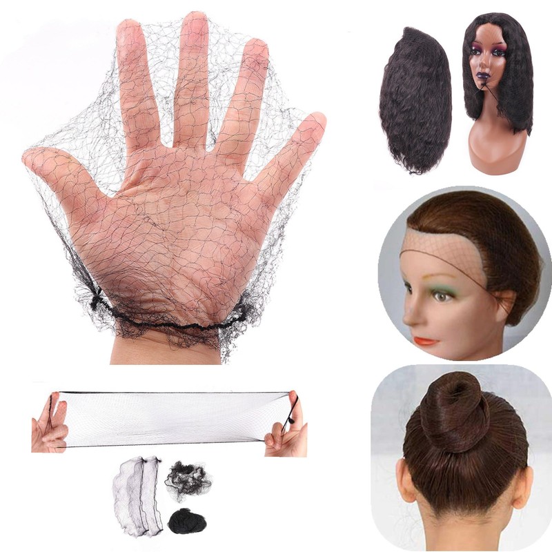 100 pcs Invisible Elastic Hair Nets for Long Hair, 42"