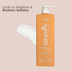 320Pure Moisture Lock Conditioner 32oz, Hydrating, Moisturizing Hair Conditioner for Women & Men, Sulfate-Free, Keratin & Argan Oil Formula for Color-Treated, Damaged, Dry, Straight and Curly Hair