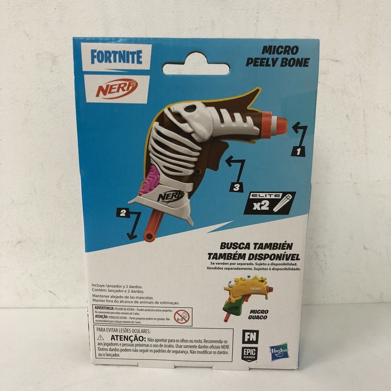 NERF Microshots Micro Peely Bone Dart Blaster Toy