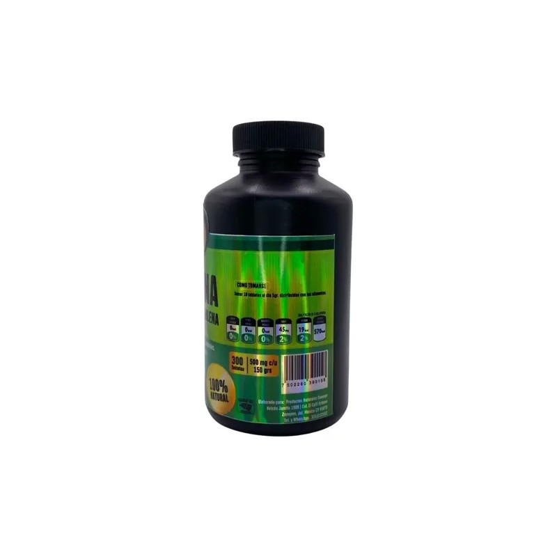 Spirulina Maxima Organica Chilena 300 Tabs 150 Grs.