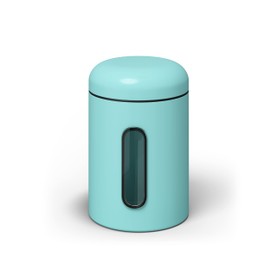 stardis Storage Jars Set of 3 0.9 L with Lid and Viewing Window for Food, Sturdy Storage Container, Metal Jars for Coffee, Tea, Cereals, Coffee Canister, Anti-fingerprint Coating, Mint