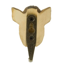 WILDLIFEGARDEN Wildlife Garden - Hook Wild Boar (WG503) - Hand Carved Decorative Coat Hook, Wall Mounted, Made of Wood and Metal - European Animals Collection
