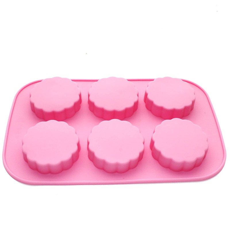 X-Haibei Round Mooncake Chocolate Lotion Bar Soap Cookies Wax Pink