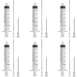 6PCS 10ml Ink Syringes with 16Ga 18Ga Blunt Tip Needle for Refilling Ink Cartridges,Glue Application,Liquid Dispensing and Measuring