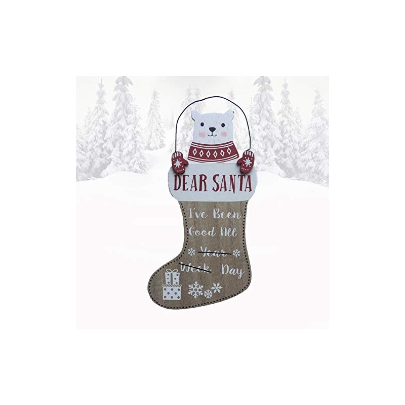 Christmas Stocking Wall Plaque Polar Bear Have A Merry Little