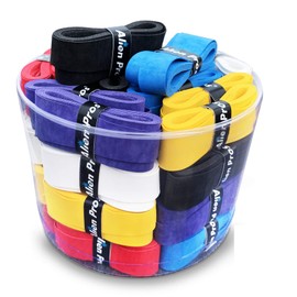 Alien Pros Tennis Racquet Grip Tape (60 Grips) - Pre-Cut, Dry Tennis Grips - Tennis Overgrip Tape, Tennis Racquet - Roll it on the Racquet for High Performance (60 Grips, Mix)