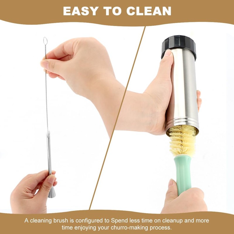 Churro Maker Kit,Hollow Churro Machine,with 3 Disc, Piping Bag, Cleaning