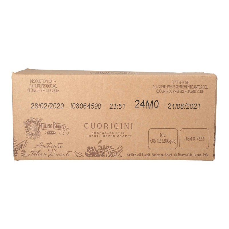 Mulino Bianco Cuoricini Shortbread Heart Cookies With Chocolate Chips -