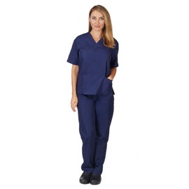 M&M SCRUBS Women Scrub Set Medical Scrub Top and Pants XXXL Navy Blue