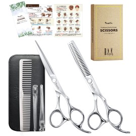 (Supervised by a Professional Hairdresser) KnightRise Haircut Scissors Set Hair Cutting Scissors Self-Cutting