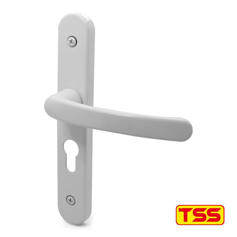 TSS UPVC Door Handle Set, 48mm PZ (Centres), Lever/Lever, Screw