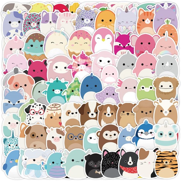 PRETTYSUNSHINE 100 Stück Kawaii Tiere Sticker Set, Aesthetic Anime Sticker