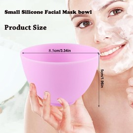 PLINNILUY 6 Pack Silicone Face Mask Mixing Bowls - Microwave & Freezer Safe, Non-Stick Esthetician Bowls for DIY Skincare, Clay Masks, Hair Color, 3.3-inch Esthetician Supplies(Purple)