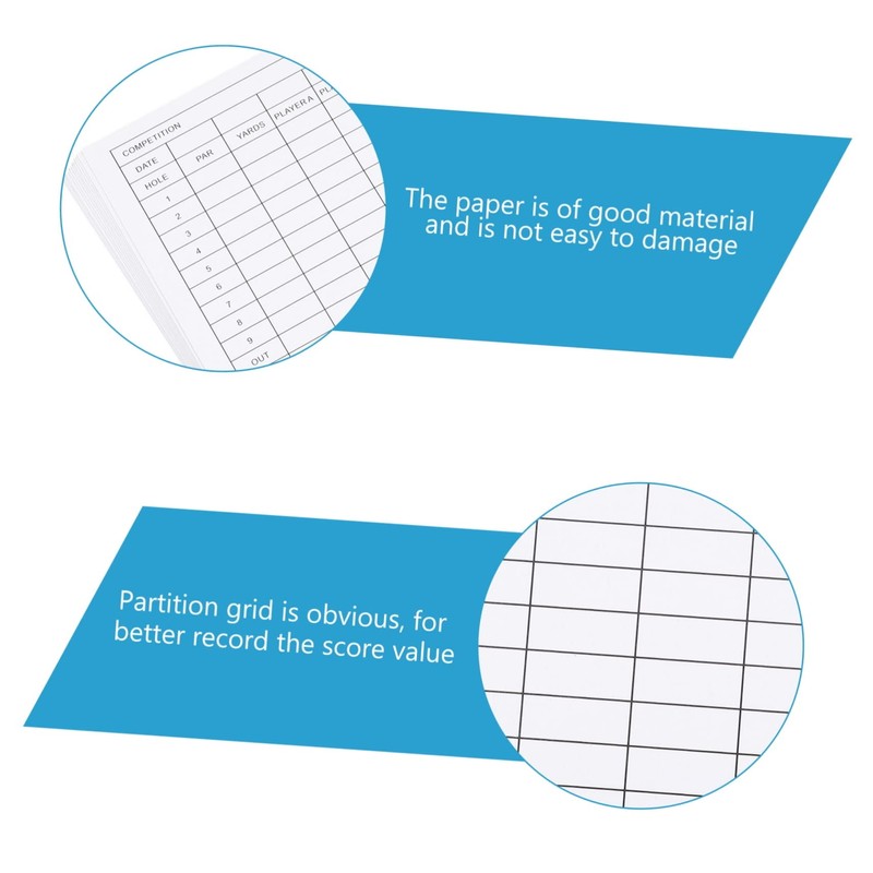 Kisangel 12pcs Competition Scorecards Golf Scorecard Record Cards Score for