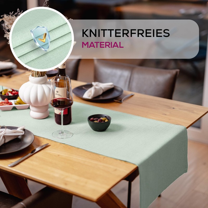 Elegant Tablecloth with Natural Linen Look, Lina Tablecloth and Table