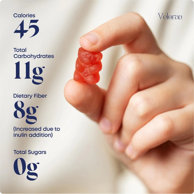 Veloraa Gomitas Fibra Prebiótica 8g Apoyo Digestivo 60 Ct