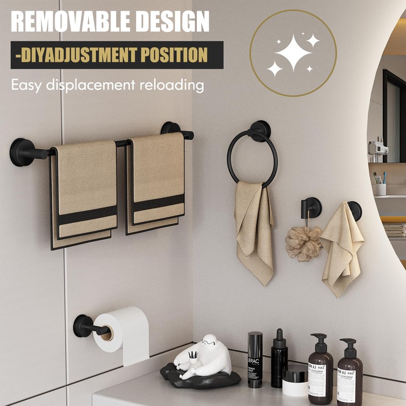 BKV Suction Cup Towel Ring,Hand Towel Holder for Bathroom,Stainless Steel