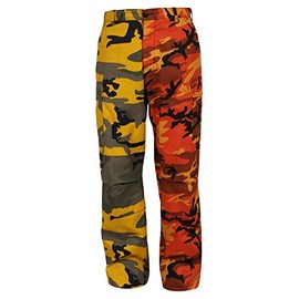 Rothco Two-Tone BDU Pants, Stinger Yellow Savage Orange Camo, X-Small