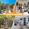 PLKOW Garden Tool Organizer with Wheels and Storage Hooks, Rolling