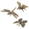 WEBEEDY 3 Styles Brass Butterfly Dragonfly Bee Figurines Gold Animal