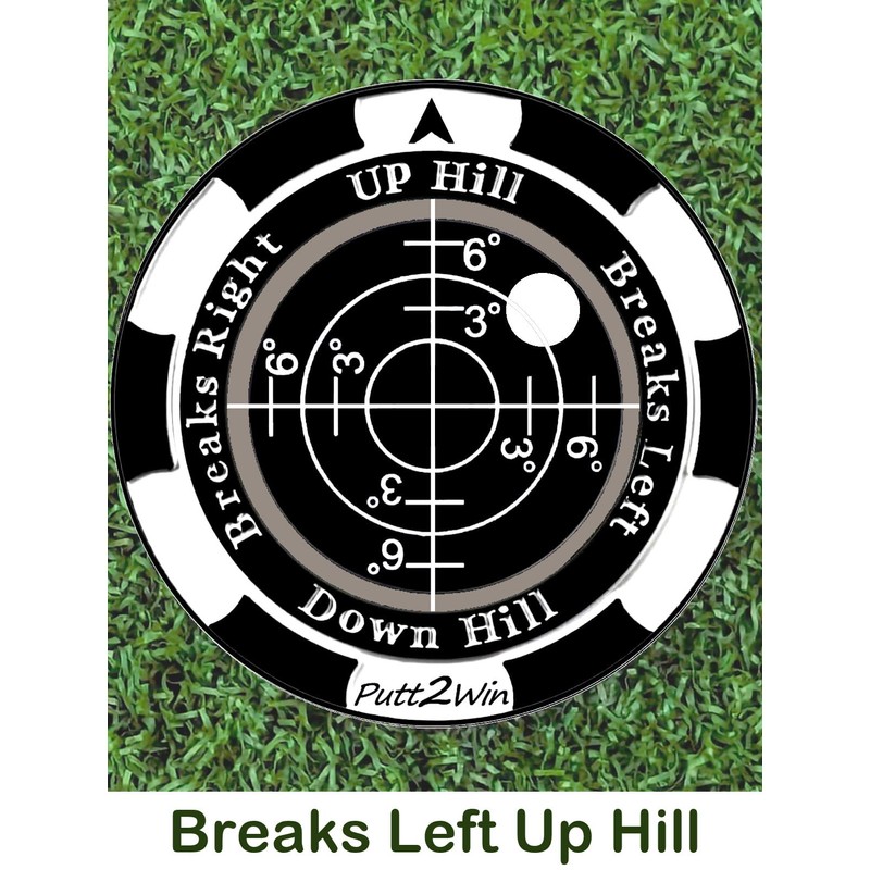 Putt2Win Premium Pro Golf Green Slope Reader Ball Marker. Poker