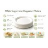 1ABOVE 50 Pack Extra Strong White Disposable Bagasse Plates, 100%