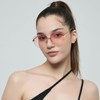 WDZAYXC Minimalist Frameless Heart Shaped Sunglasses, Cute and Fashionable Glasses,