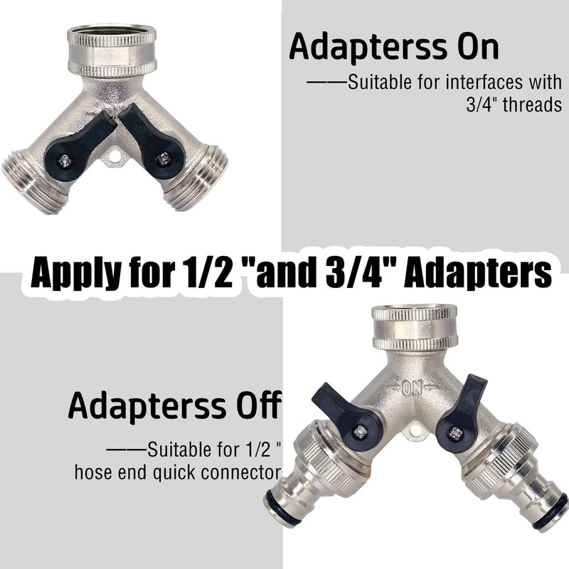 Water Connection Distributor, Y-shaped Distributor, 3/4 Inch Two-Way Splitter with
