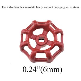 Acoeitl Faucet Wheel Valve Handle Square Broach Cast Steel Water Hose Line Spigot Replacement 6x6mm Bib Handle Outer Diameter 56mm Easy Switch Out Free Rotate for Outside Garden Hose 2Pcs Red