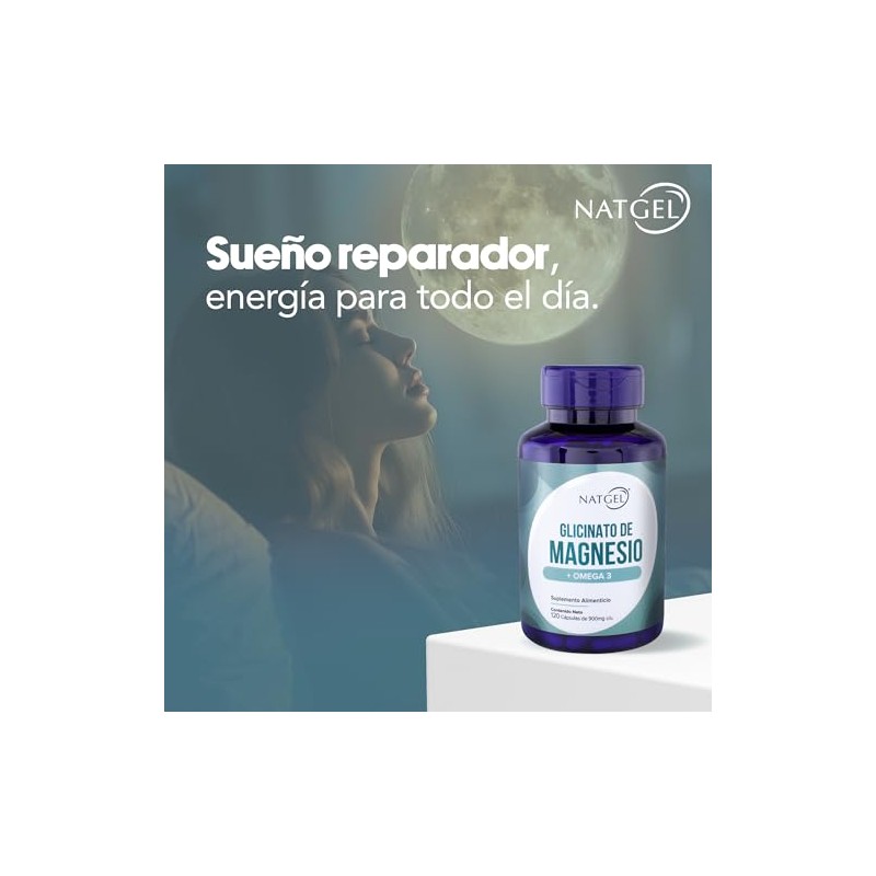 NatGel Glicinato de Magnesio con Omega 3 Alta Absorcion y