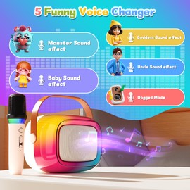 Karaoke Machine for Kids, Girl Toys Christmas Birthday Gifts for Ages 4-12 Girls, Boys, Guyucom Portable Bluetooth Karaoke Machines with 1 Wireless Mic for 4,5,6,7,8,9,10,11,12+ Year Old Kid Party
