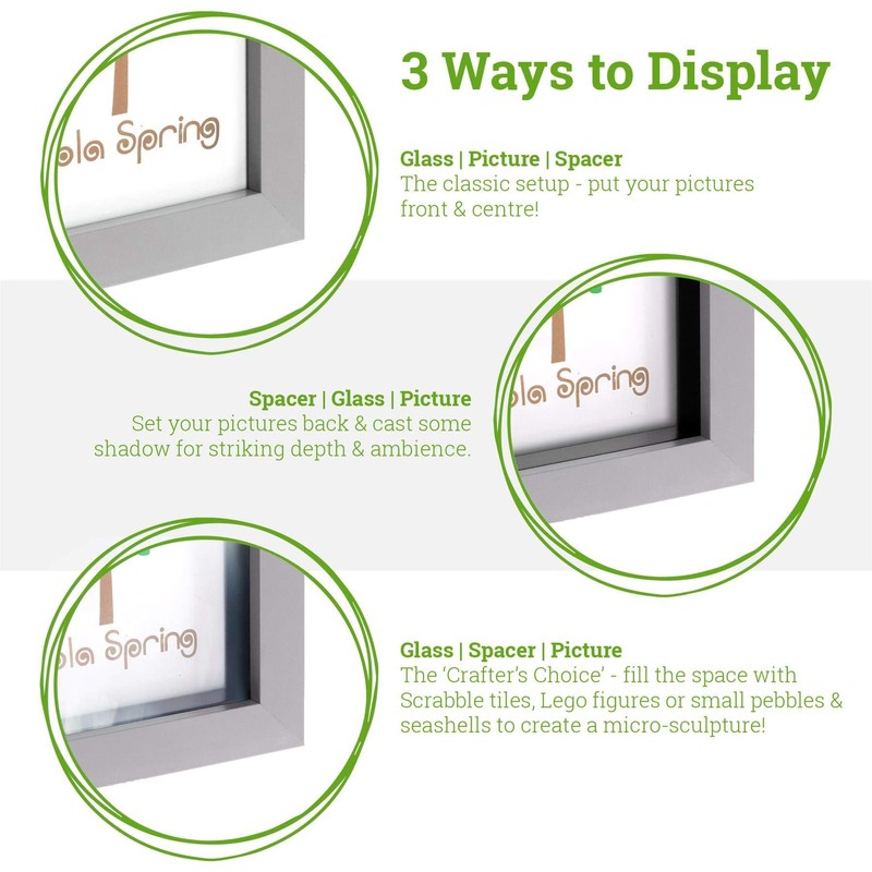 Nicola Spring Picture Box Frame - White - 4x6" (10x15cm)