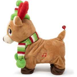 Cuddle Barn | Tooty Rudy 10" Reindeer Animated Stuffed Animal Plush Toy for Christmas | Xmas Reindeer Walks, Shakes Tail, and Makes Farting Sounds | Plays We Wish You a Smelly Christmas