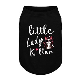 Dog Shirts - Little Lady Killer Heat Transfer Design - Lightweight, Breathable T-Shirts for Small, Medium, Large Dogs - Soft, All-Season Pet Clothes. Provides Sun Protection.Black XL