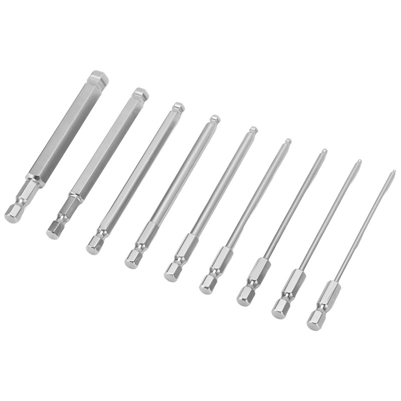 9pcs Hex Screwdriver Bit Set Rustproof S2 Steel Magnetic Ball