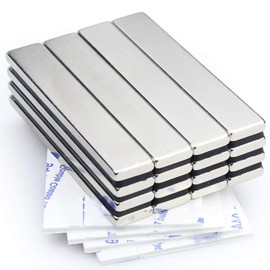 16 Pack Strong Neodymium Bar Magnets with Double-Sided Adhesive, MIKEDE Rare Earth Metal Neodymium Magnet - 60 x 10 x 3 mm